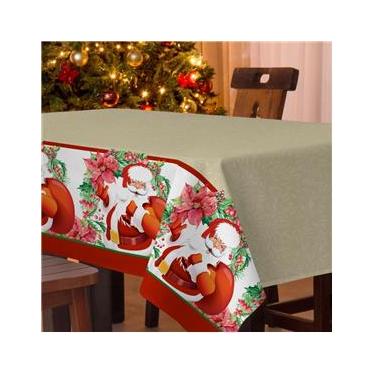 Imagem de Toalha de Mesa Teka Elegance Natalina Noel 140 x 140 cm