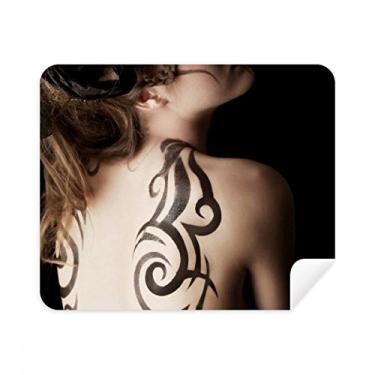 Imagem de Tatuagem Brunette Beauty Pintura Corporal Menina Pano de Limpeza Limpador de Tela 2 Peças Tecido de Camurça