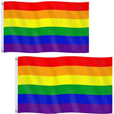 Imagem de Xunny 3x5fts LGBT Bandeiras (Rainbow Bandeiras-2pcs)
