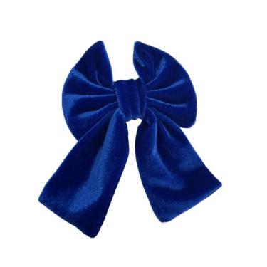 Imagem de Laço De Veludo Presilha Bico De Pato Fashion Luxo Karine (Azul)