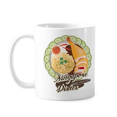 Imagem de Caneca de arroz de frango hainanês Singapura cerâmica xícara de café porcelana louça