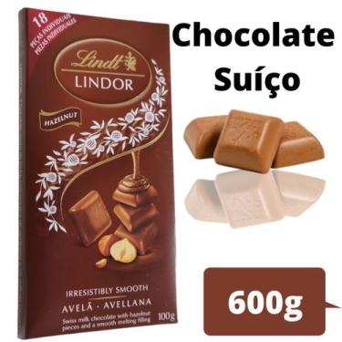 Imagem de Chocolate Nobre Lindt Avelã Cremoso 100G 6 Tabletes