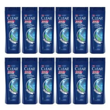 Imagem de Kit 12 Shampoo Clear Anticaspa Ice Cool Menthol - 400ml