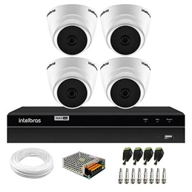 Imagem de Kit 4 Câmeras Dome Vhd 1120 D G6 20m de Infravermelho Para Ambiente Interno + Dvr Gravador de Video Inteligente Intelbras Mhdx 1204 4 Canais H.265+