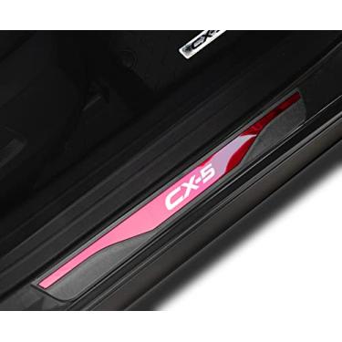 Imagem de GZBFTDH Proteção de Peitoril Soleira da Porta, para Mazda CX-5 CX5 2013-2022 Carro Acessórios, Aço Inoxidável Kick Plate Guard de Pedal de Limiar Protetor, Peças para Automóveis