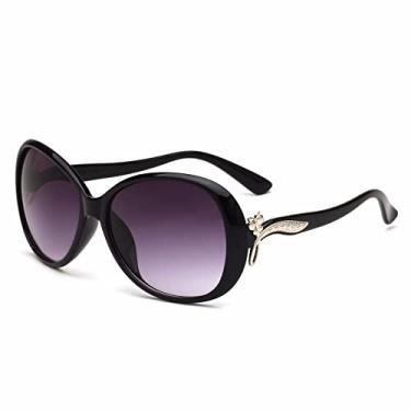 Imagem de Óculos de sol feminino Shade Vintage Retro Sun Óculos Hombre Oculos De Sol UV400,C1 preto cinza,tamanho único