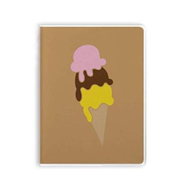 Imagem de Diário de capa macia para caderno de sorvete rosa marrom amarelo