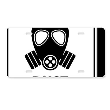 Imagem de DIYthinker Símbolo de perigo de poeira, placas de aviso, placa de carro, decoração de aço inoxidável