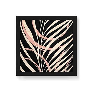 Imagem de Arte Maníacos Quadro Decorativo em Madeira Folha Escandinava - 30x30cm (Moldura caixa em laca preta)