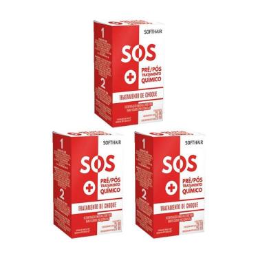 Imagem de Kit Soft Hair Sos Tratatamento Choque Pre E Pos-Quimica-3Un