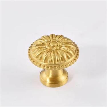 Imagem de Armário de latão sólido alças gaveta de mesa puxar maçaneta da porta da mobília para botão da gaveta acessórios de cozinha, t2601 ouro fosco