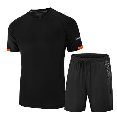 Imagem de Camisa polo masculina de gola redonda com cordão na cintura, roupa esportiva de malha de secagem rápida Ice, Preto, Large