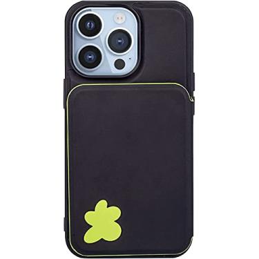 Imagem de ORKDFJ Capa para iPhone 13/13 Mini/13 Pro/13 Pro Max, capa carteira de telefone com TPU de silicone à prova de choque + PC rígido anti-arranhões - Proteção total (Cor: Preto, Tamanho: 13 Mini 5,4