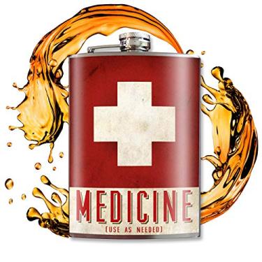 Imagem de Cantil de medicamentos – Cantil para mulheres – Cantil para homens – Presentes para padrinhos – Cantil engraçado – Garrafa de uísque 237 ml – Garrafa de álcool para homens – Frasco de aço inoxidável – Garrafa vintage – Trixie And Milo