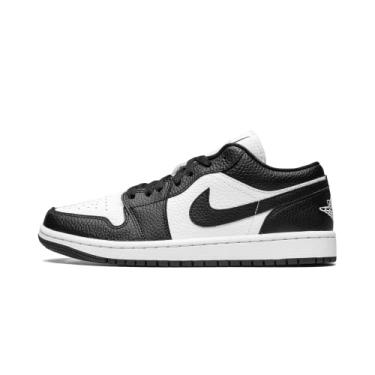Imagem de Nike Tênis de basquete feminino Air Jordan 1 Low UNC, Branco/Preto/Branco, 6