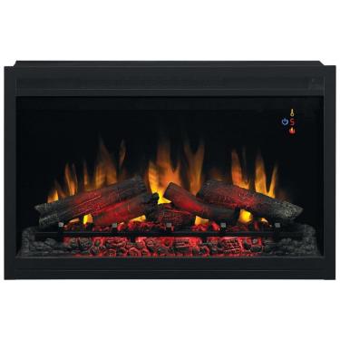 Imagem de Lareira Elétrica de Embutir A60x91L cm com Controle Remoto Multifuncional, Termostato e 5 Opções de Brilho, 110V, ClassicFlame, Preta	 