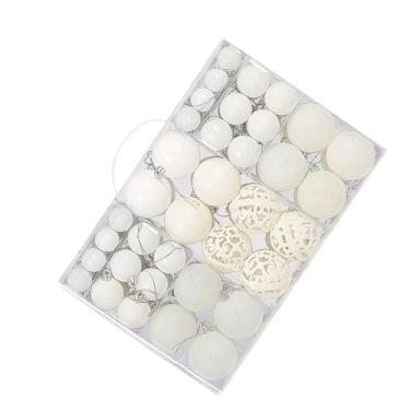 Imagem de Enfeites de Bola de Natal 100 Peças, Festa de Feriado, Decorações de árvore de Natal, Decoração de Casamento, Bolas de Plástico Coloridas Vibrantes (Branco)