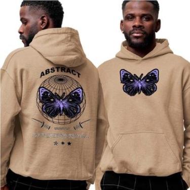 Imagem de Moletom Estampado Algodão‎ Abstract Butterfly Street Purple-Unissex