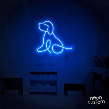 Imagem de luminaria letreiro Neon Led Dog Sentado 100x100 luminoso decoração p/ 