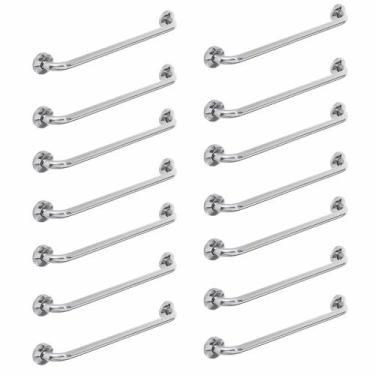 Imagem de Alça de Apoio Barra Inox 80cm Kit 14 Unidades Idoso Cadeirante Banheir