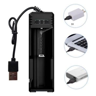 Imagem de Carregador USB Bateria Recarregável 18650 3.7V 12800mAh C/ Indicador d