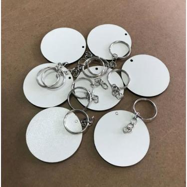 Imagem de 100 chaveiros em mdf resinado para sublimação com argola - Ricaria est