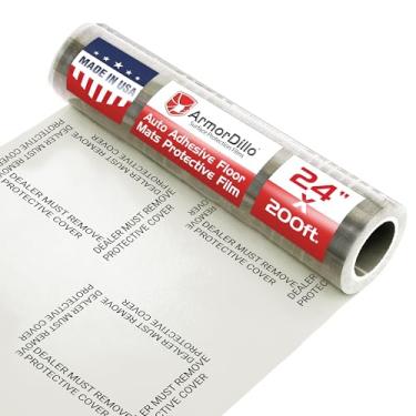 Imagem de ArmorDillo O revendedor deve remover tapetes de chão – 1 rolo, filme plástico transparente de 61 cm x 500 cm | Rolo adesivo de proteção de carpete automotivo para detalhes de carros, oficinas de