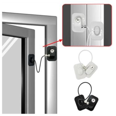 Imagem de Trava Cadeado De Segurança Janela Porta Geladeira Armário Guarda Roupa Vaso Privada Limitador Com Chave Não Preciso Furar Parede Adesivo Dupla Face - Focuslar