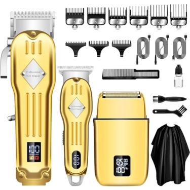 Imagem de SUNNOW Máquina de Cortar Cabelo Profissional Sem Fio para Homens, Aparador de Barba, Aparador de Cabelo, Kit de Barbear Elétrico, Máquinas de Corte de Cabelo Recarregáveis, Kit de Tratamento de Barba Masculino para Casa, Barbeiro