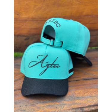 Imagem de Boné Aztec Strapback Assinatura Aba Brilhante Verde Claro