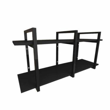 Imagem de Prateleira industrial aço cor preto 30 cm MDF cor preto modelo indfb23