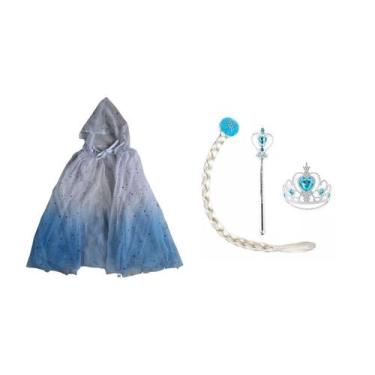 Imagem de Fantasia de princesa elsa infantil 4 peças festas - MC PRESENTES
