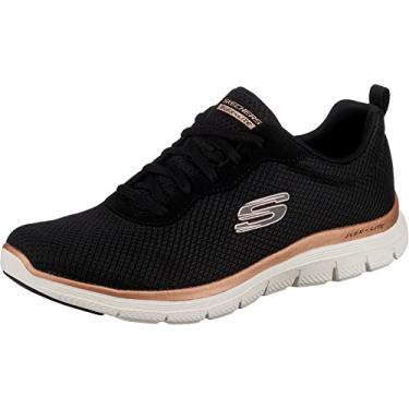 Imagem de Skechers Tênis feminino Flex Appeal 4.0-Brilliant View, Bkrg = ouro rosa preto, 34