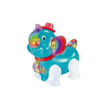 Imagem de elefante luz que brilha e dança (1 unidade) - Royal Toys, Azul
