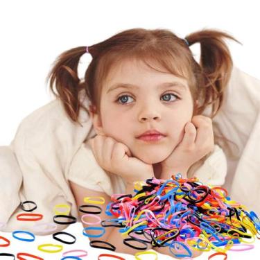 Imagem de Kit 4000 Elásticos Liga Liguinha De Cabelo Colorido Penteado Infantil 