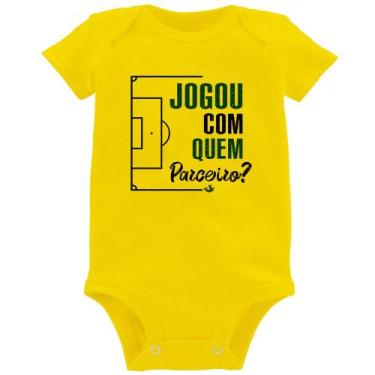 Imagem de Body Bebê Jogou com quem parceiro - Foca na Moda, Amarelo, G