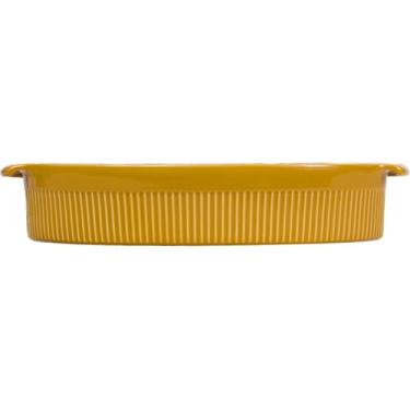 Imagem de Germer, Travessa oval em porcelana, modelo assar ou servir, Funda, refratária, 2700 ml, Amarelo