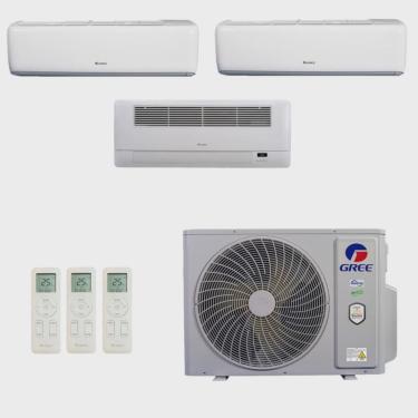 Imagem de Ar-Condicionado Multi Split Inverter R-32 Gree 36.000 (2x hw 12.000 + 1x Evap Cassete 1 Via 22.000) Quente/Frio 220V