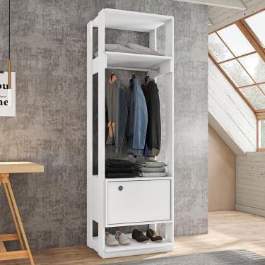 Imagem de Guarda Roupa Modulado Closet Titan 1 Porta - pr Móveis Branco Velluto