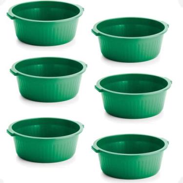 Imagem de Kit 6 Balde Bacia Multiuso de Plástico canelada 12 Litros - Arqplast