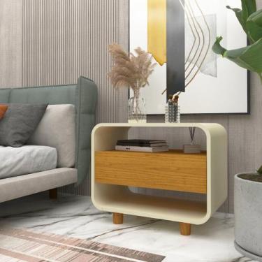 Imagem de Mesa de Cabeceira 1 Gaveta Innova Moderno 100% MDF - Gelius Móveis