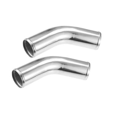 Imagem de Motoforti 70 mm 7.0 cm OD 10.2 cm 100 mm comprimento da perna tubo universal de liga de alumínio para carro tubo intercooler tubo curva 45 graus cotovelo admissão de ar tubos - pacote com 2 de longa