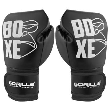 Imagem de Luva De Boxe 12 Oz Expressive Black Gorilla Boxe Kickboxing Fight MMA Combate Profissional