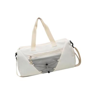 Imagem de Colaxi Bolsa de mochila de ginásio com compartimento de sapatos de bolso de bolso de esportivo de ioga mochila de fitness para treino atlético, Branco