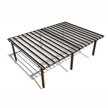 Imagem de Kit Policarbonato Branco 4mm 8,00m X 6,00m - Perfis Naturais