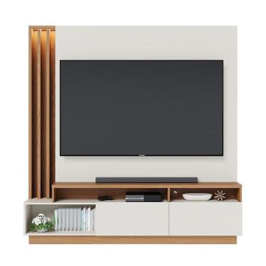 Imagem de Estante Home Theater Humaitá Off White Matte Freijó Para Tv De 75 - Colibri Off White Matte Freijó