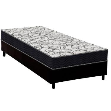 Imagem de Conjunto Box Solteiro: Colchão Espuma Ortobom D45 Airtech 150 + Base Crc Suede Black (8...