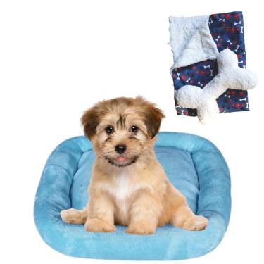 Imagem de Cama Bigata M Tecido Soft Com Osso E Mantinha Kit 3 Peças Azul Claro
