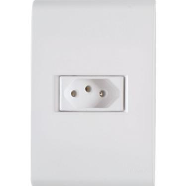 Imagem de Conjunto 4x2 Com 1 Tomada 2p+t Tramontina Liz 10 A 250 V Branco
