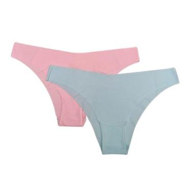 Imagem de Kit 2 Calcinhas Corte a Laser Trifil QE5460 Azul/Rosa Bebê, Azul claro
